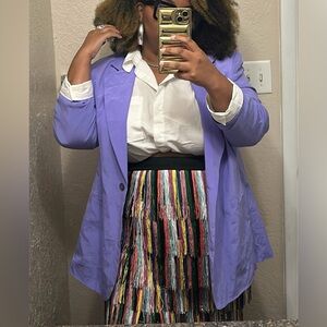 Eloquii Colorful Tassle Fringe Skirt